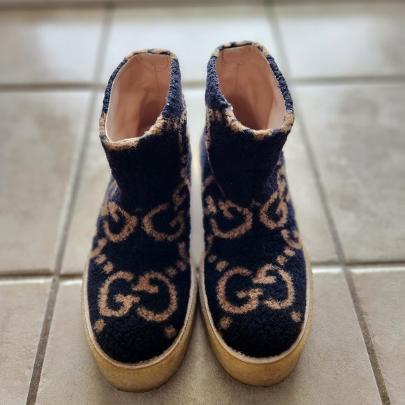 Women's GG Wool Effect Ankle Boot - Picture 3 of 8